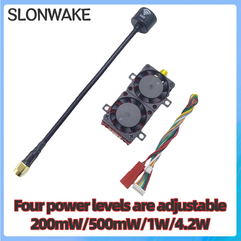 SLONWAKE 5.8G Module 4.2W VTX Transmitter Four-layer cooling 48CH With overheat protection suitable for unmanned aerial vehicle.