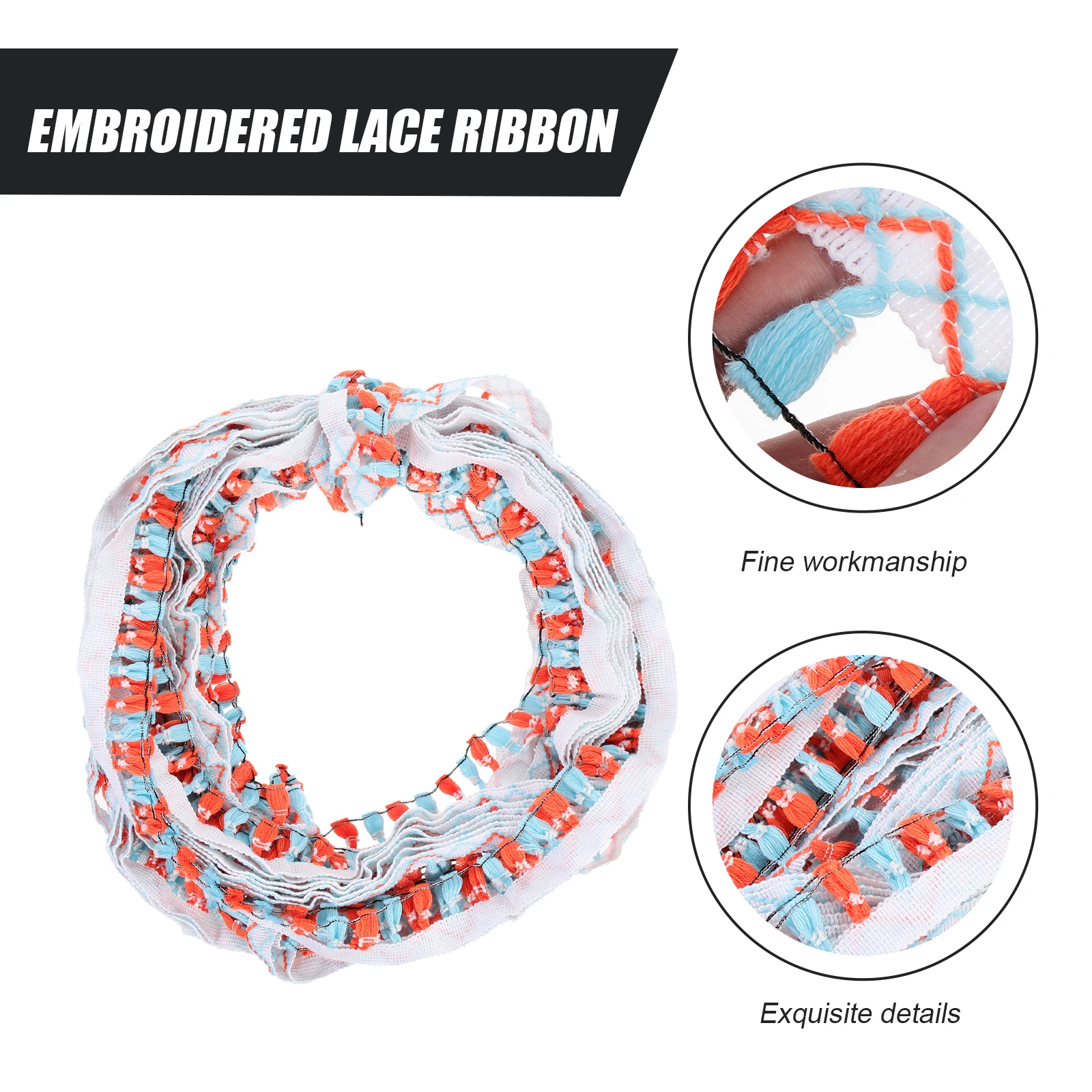 

1 рулон моющихся кисточек, дизайн с вышивкой, кружевная бейка, декоративная лента для одежды для шитья своими руками, аксессуары для одежды