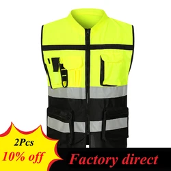 Chaqueta reflectante de seguridad para trabajo al aire libre, chaleco deportivo para motocicleta, correr, pesca, patrulla sanitaria, alta visibilidad, talla única