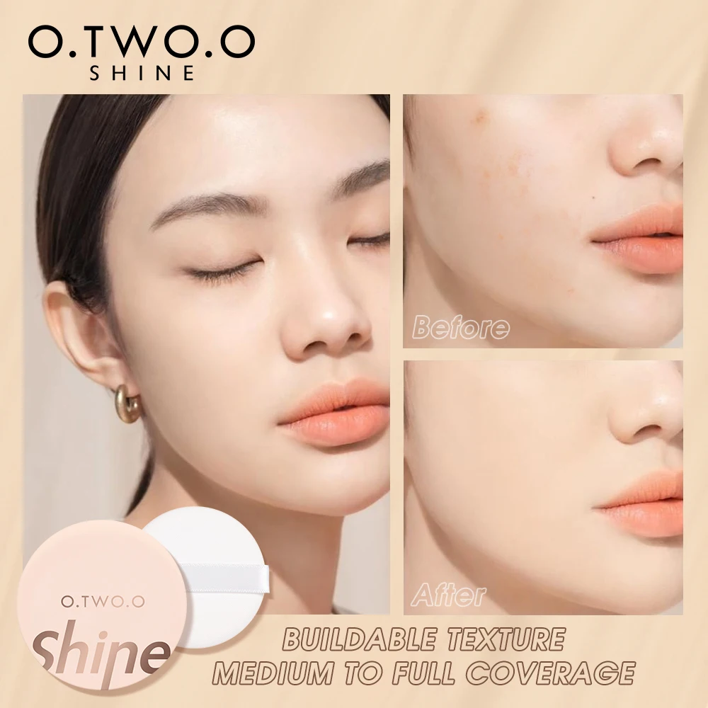 O.TWO.O Air Cushion BB Cream 3 Colors Fuller Coverage Waterproof Long-lasting Concealer Cushion Compact With Puff Face Makeup