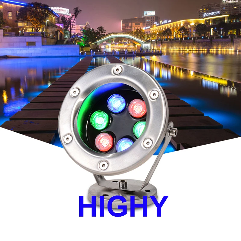 Fountain Light 4-wire External Control RGB LED Underwater Light RGB LED Spotlight IP68 Multi Color Changing Swimming Pool Lamp