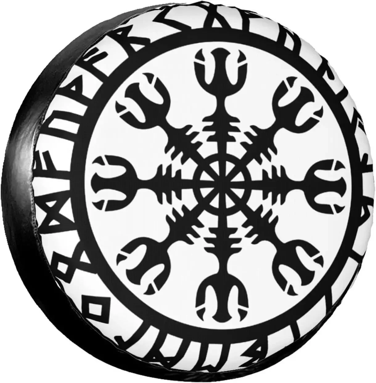 Viking Helm of Awe Rune Spare Tire Cover with Waterproof Uv-Protected Tires are Suitable for Off-Road Vehicles and Many Vehicles