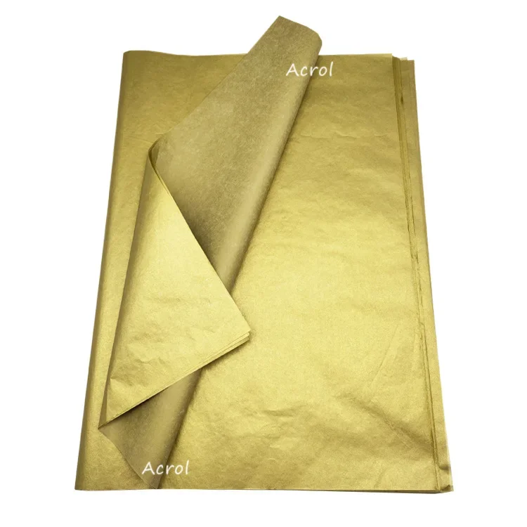 20pcs Tissue Paper 70*50CM Gold Floral Wrapping Scrapbooking Paper Gift Decorative Flower Paper Home Decoration Party