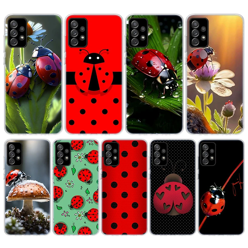 Insect Seven-Star ladybug Soft Phone Case For Samsung Galaxy A51 A50 A71 A70 A10 A20E A30 A40 A41 A31 A21S A11 A6 A7 A8 A9 Plus