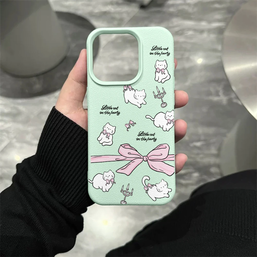 Schleifenkatt-Handyhülle für iPhone 17 16 15 14 13 12 11 Pro Max 16 15 14 Plus 17 16 15 14 13 12 11 Pro 17Air Silikon-Matt-Cover – Detail 10