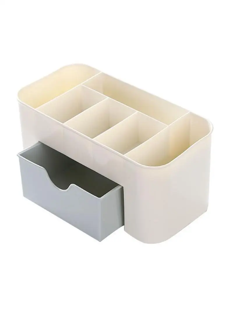 Organisateur de maquillage, boîte de rangement avec tiroir, coton-tige, bâton de rangement, rouge à lèvres, porte-brosse, plastique acrylique