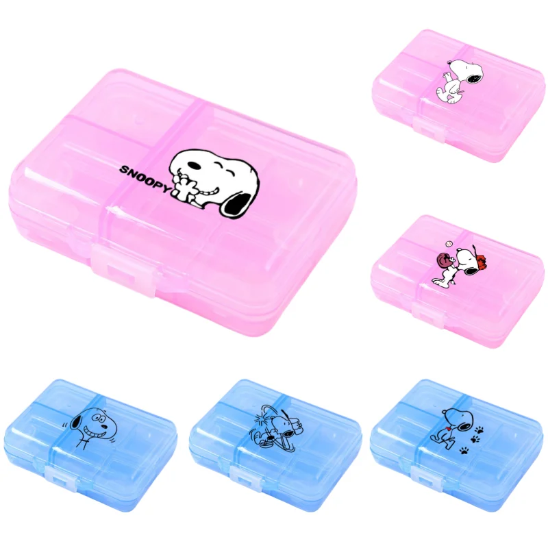 

Snoopy большая емкость с девятью воротами, водонепроницаемая упаковочная коробка для таблеток, милые мультяшные портативные аксессуары для хранения, товары для дома