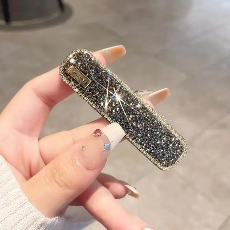Han Shui Diamond Hairpin Female Side notch Hair Clip BB Clip Headpiece New Crystal Hair Clip One Word Clip - Detail 1