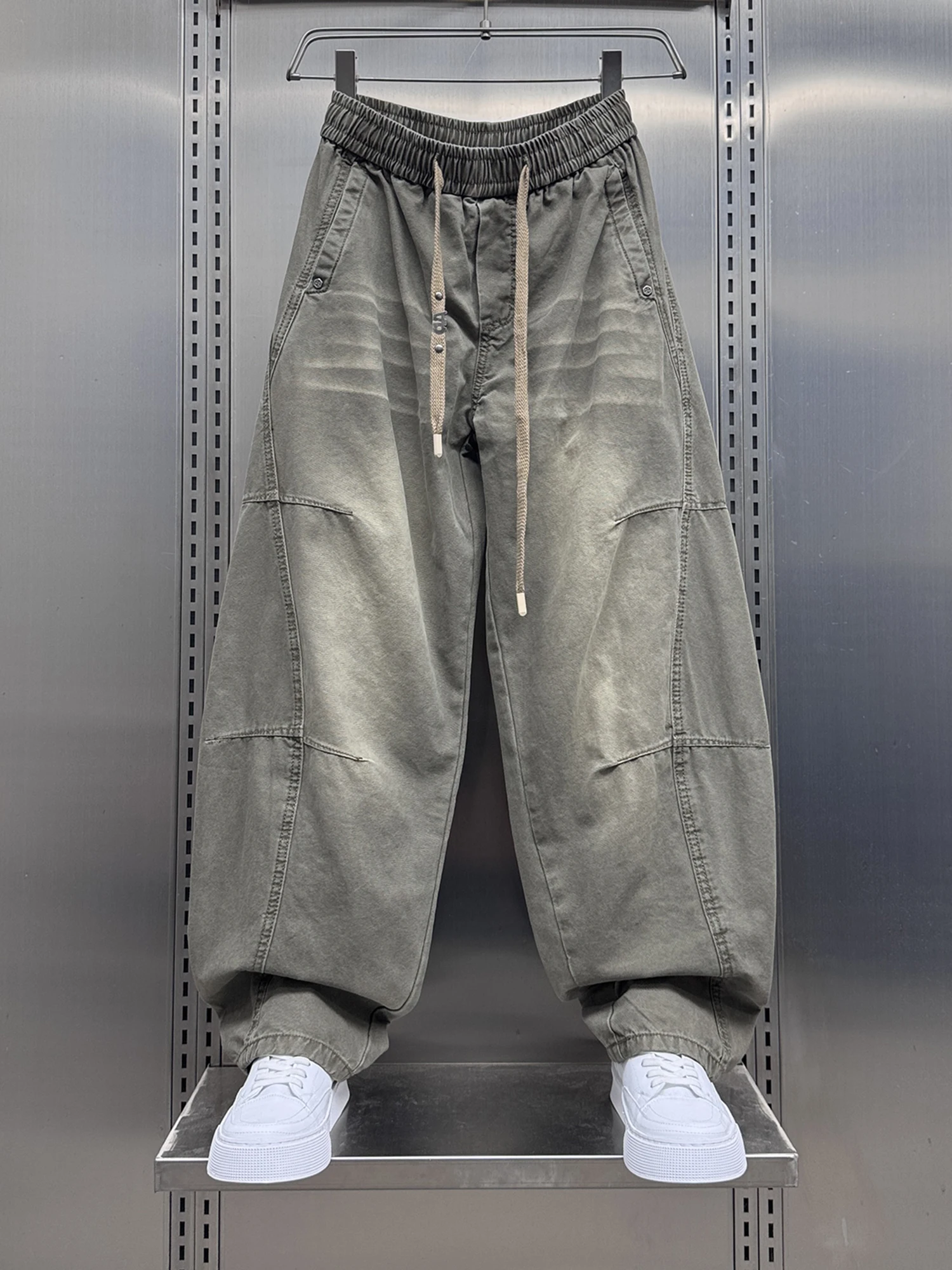 

Мужские повседневные брюки American Sle Vintage: свободные, прямые, широкие штанины, осенняя новинка, длинные брюки в стиле кэжуал