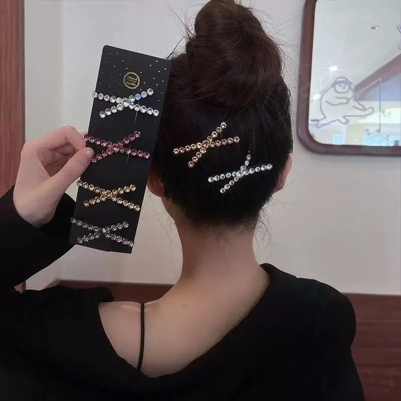 Leichter, luxuriöser Diamant-Kreuz-Stil, modischer und vielseitiger Haarnadel-Temperament-Haarschmuck für Frauen – Detail 1