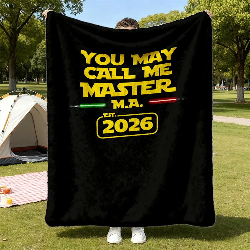 Call Me Master MA Version, Funny Science Flannel Blanket, Master of Arts, Humor, Funny Flannel Throw Cozy Blanket