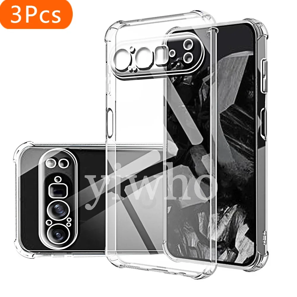 

3 шт. прозрачный чехол для телефона Google 9 Pro, защитная задняя крышка для камеры Google Pixel 8 7 6 Pro A 9pro 7a Clera, мягкий ТПУ Sh