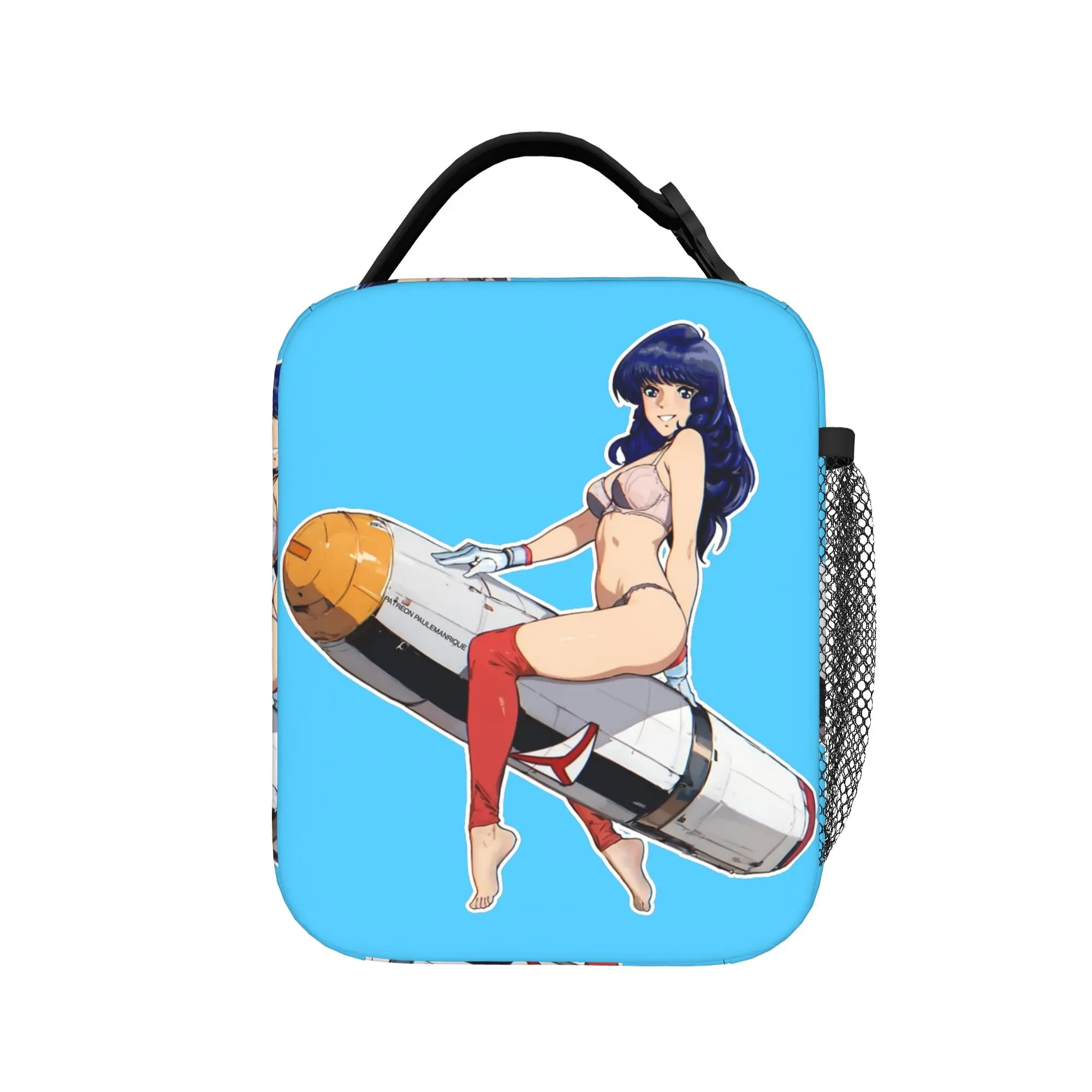 Macross missilegirl Insulated Lunch Bags Thermal Bag Reusable,Lunch Container  High Capacity Tote Lunch Box Girl Boy Beach