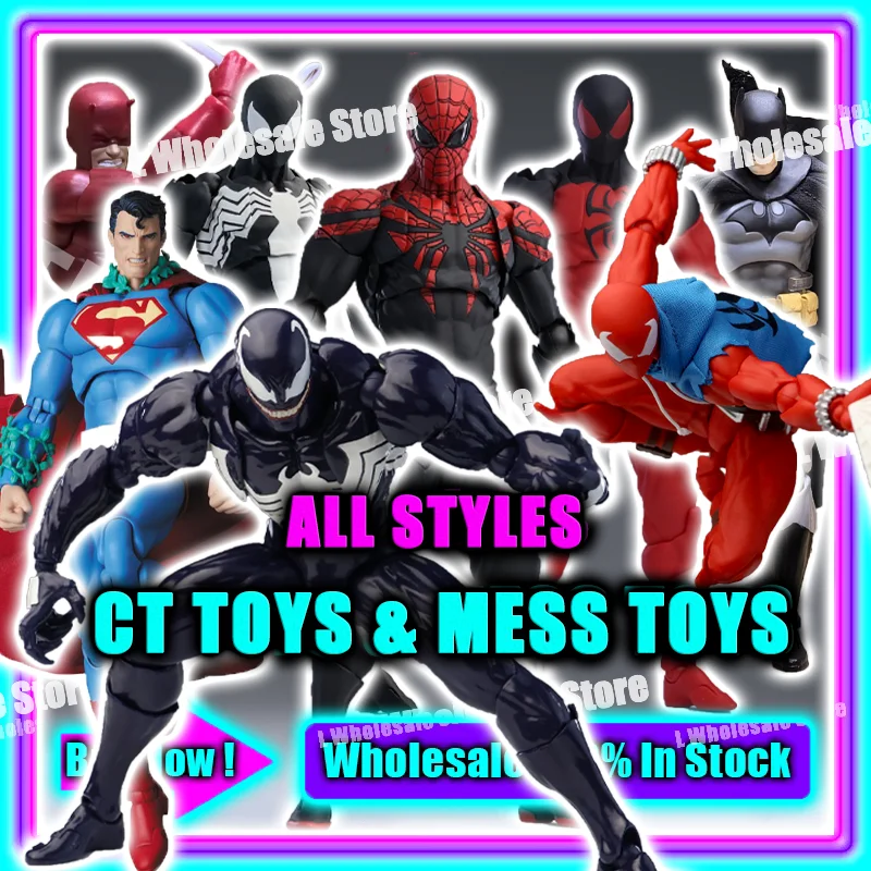 In Stock Mess Toys Superior Symbiote Scarlet Spider Ct Toys Spiderman Daredevil Batman Wolverine Anime Action Figure Gifts Toys