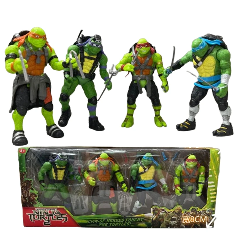 4pcs Ninja Turtle Action Figure 17cm Leo Raph Don Mike Anime Movable PVC Model Figurine Teenage Mutant Ninja Turtles Toys Gifts