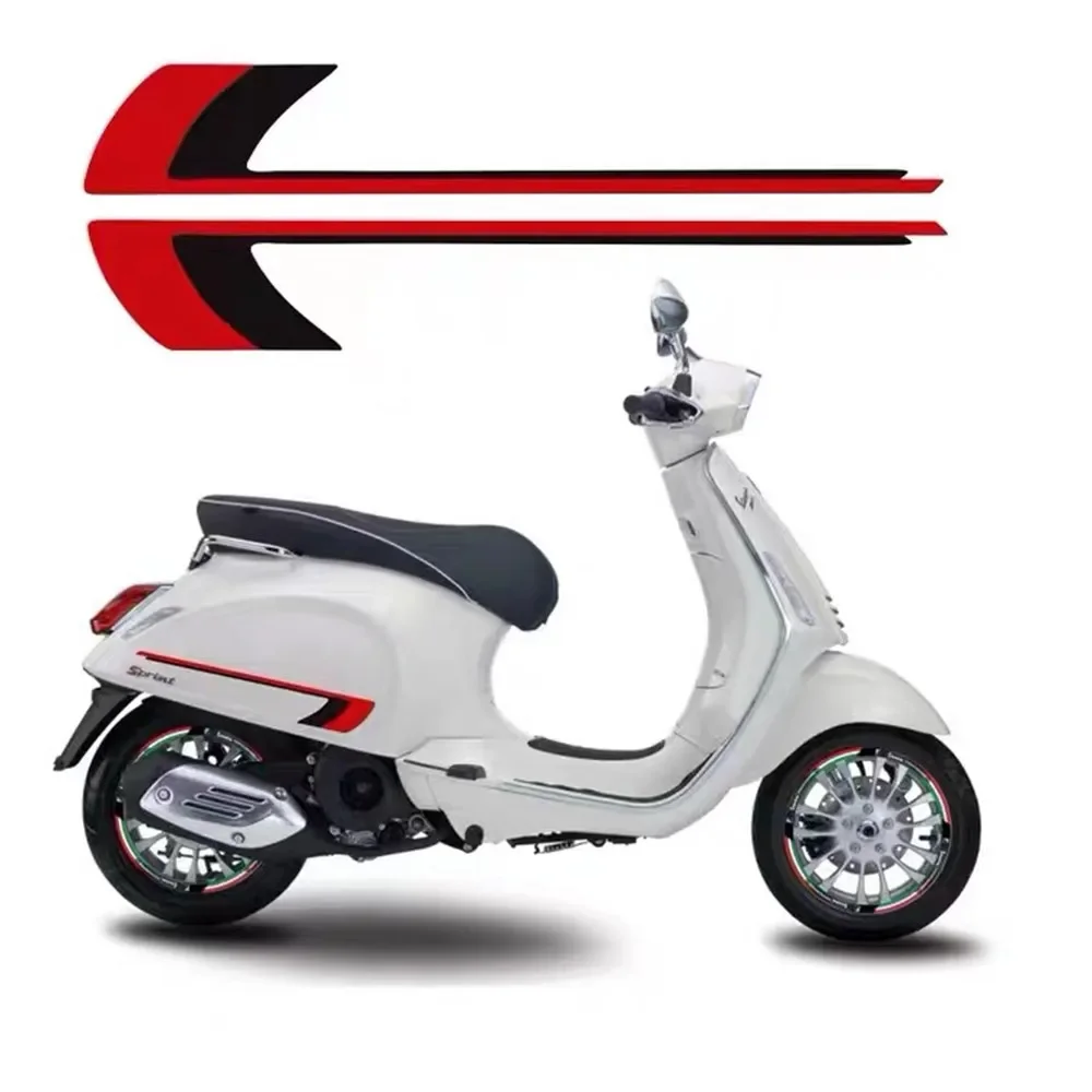 2Pcs Vespa Body Pedal Sticker Reflective Decal Motorcycle Badge for Scooter /Sprint /Primavera/50/150/150S /946 47.50x7.3cm