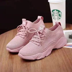 Fashion Sport Shoes for Women Casual Breathable Running Platform Sneakers Woman Pink Vulcanize Mesh Shoes Chunky Sneakers 2024