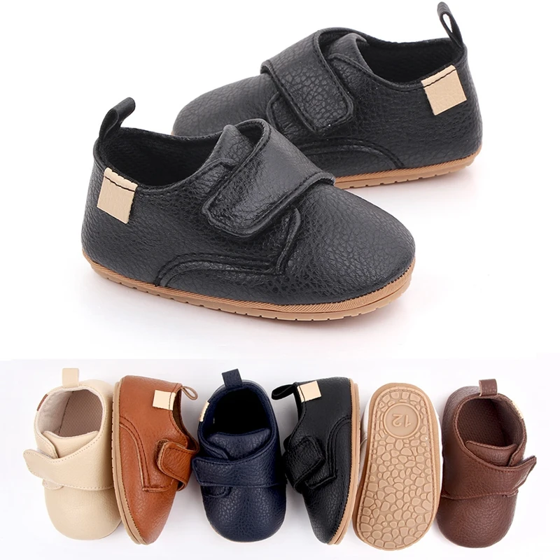 Toddler Baby Boys Girls First Walker Shoes PU Leather Sneakers Soft Sole Flats Shoes