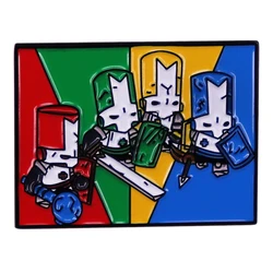 Castle Crashers game brooch enamel pin badge Backpack Jewelry accessories red green yellow blue four knights