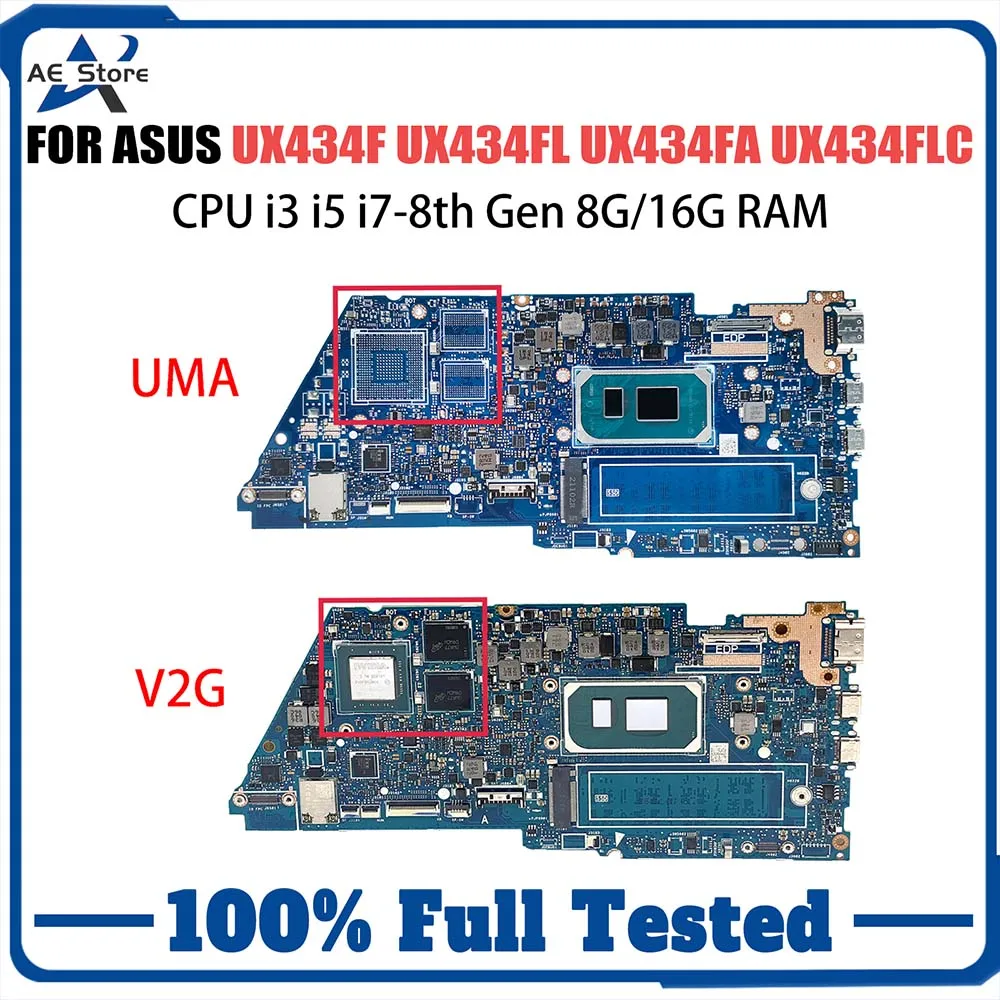 

Computer Mainboard For ASUS UX435EA UX435EAL UX435EGL UX435EG BX435E RX435E Laptop Motherboard I5 I7 11th Gen 8GB 16GB-RAM