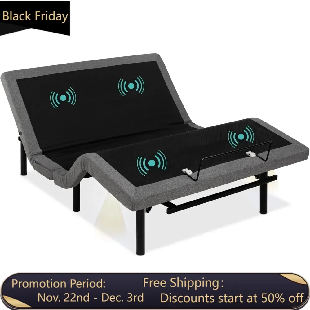 Ergonomic Queen Size Adjustable Bed, Zero Gravity Base for Stress Management w/Wireless Remote Control