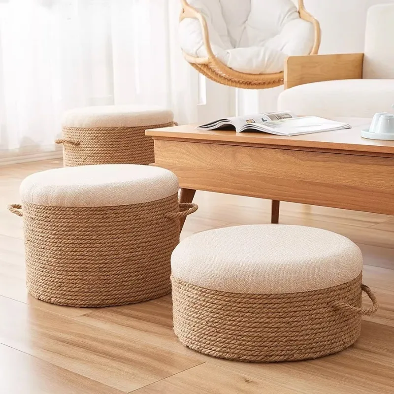 Natural Jute Rope Meditation Cushion - Handwoven Floor Pillow for Yoga & Zen, Breathable Tatami Mat, Boho Home Decor Accent