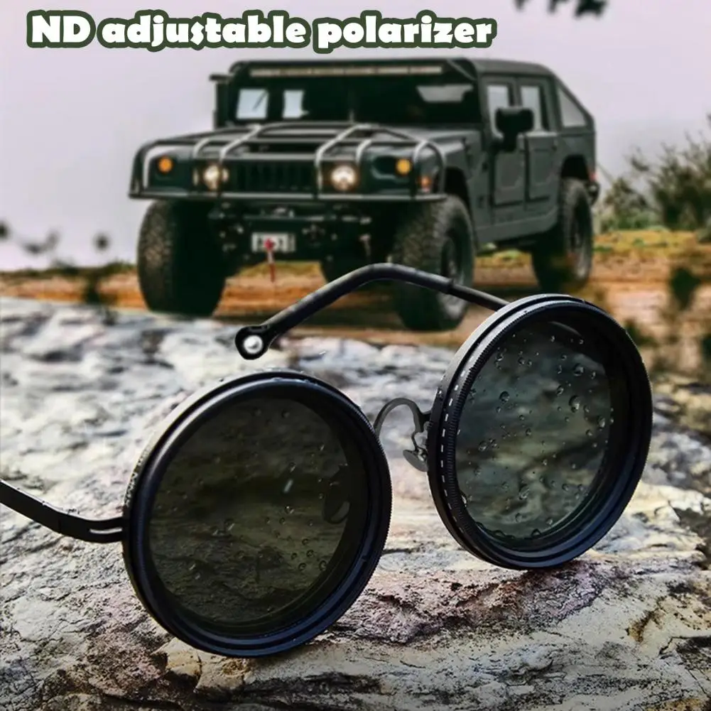 

Retro Round Polarized Sunglasses for Men – 1-9 Adjustable Tint, ND Filter & UV400 Protection – for Driving, Fishing & Be