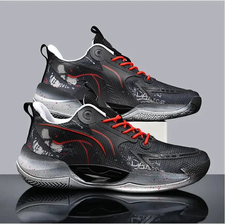 

Брендовые профессиональные мужские баскетбольные кроссовки, светящиеся ночные баскетбольные кроссовки, противоскользящие высокие мужские баскетбольные ботинки с сеткой для пар