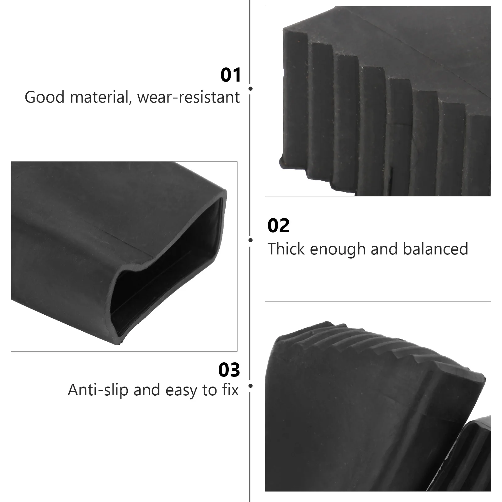 

2pcs Non-slip Ladder Foot Pads Furniture Leg Protectors Replacement Covers Stair Treads Durable Rubber Wear-resistant Anti-slip