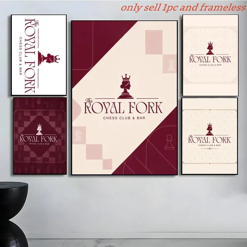 Fork Chess Design T-The Royal Fork Poster Poster painting with prints Home bedroom living room decoration gift