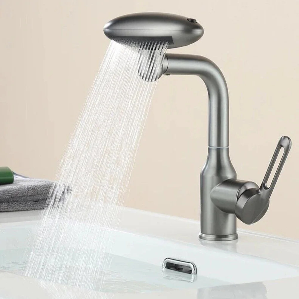 Manguera de salida giratoria para lavabo frío y caliente multifunción ajustable, sistema de filtración ajustable, manguera de salida de acero inoxidable