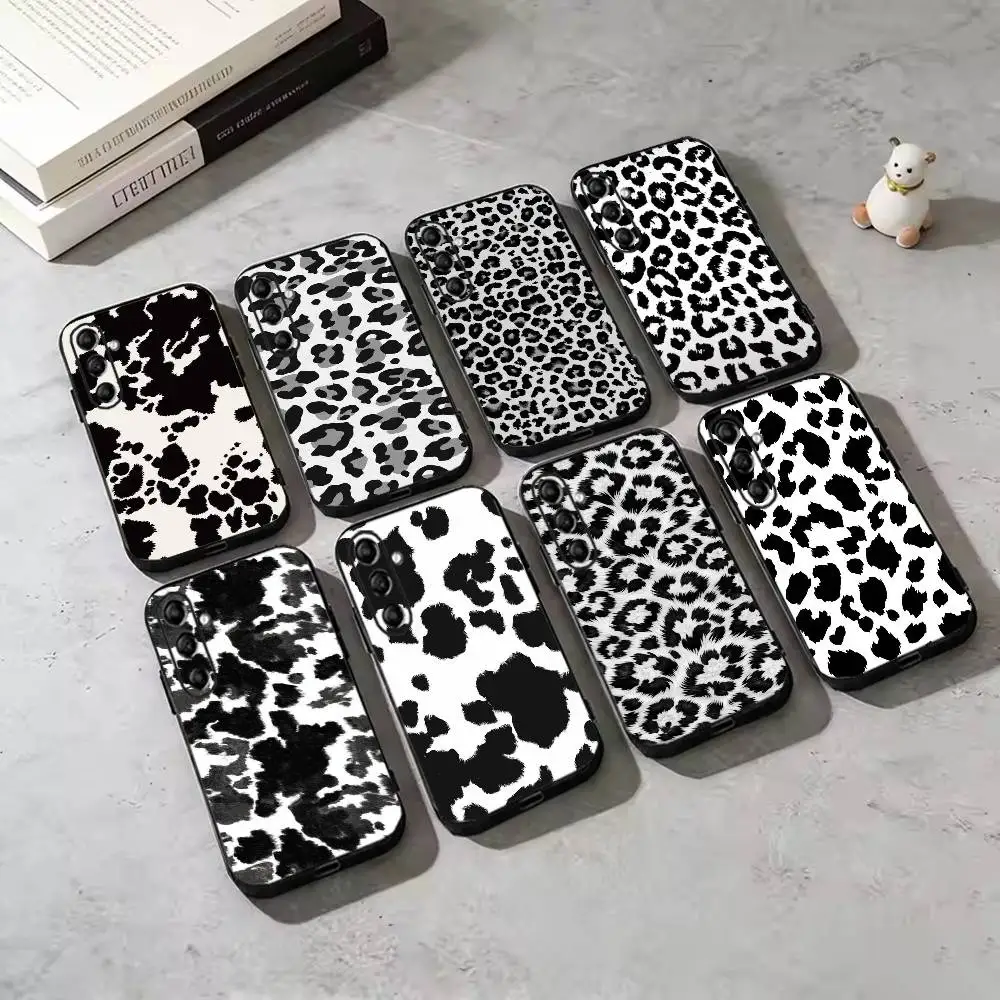 Cow Lychee Texture Phone Case For Samsung Galaxy A73,A72,A71,A70,A53,A52,A51,Others Soft Black Cover