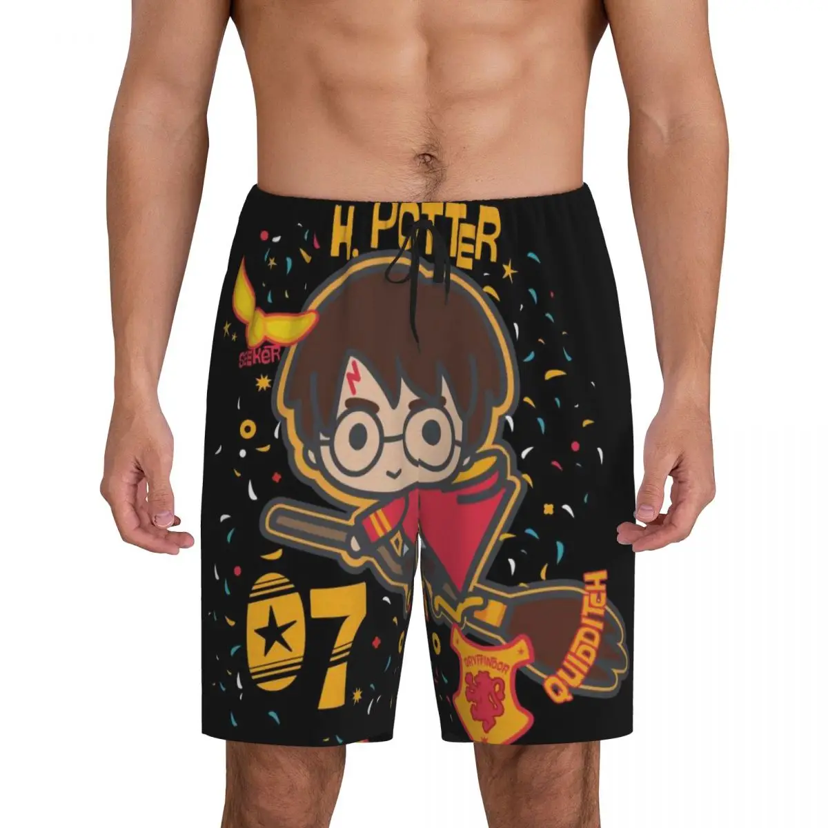 

Пижамные шорты Harrys Magic Adventure Movies Potters, мужская одежда для сна, эластичная нижняя часть, короткие пижамы с карманами