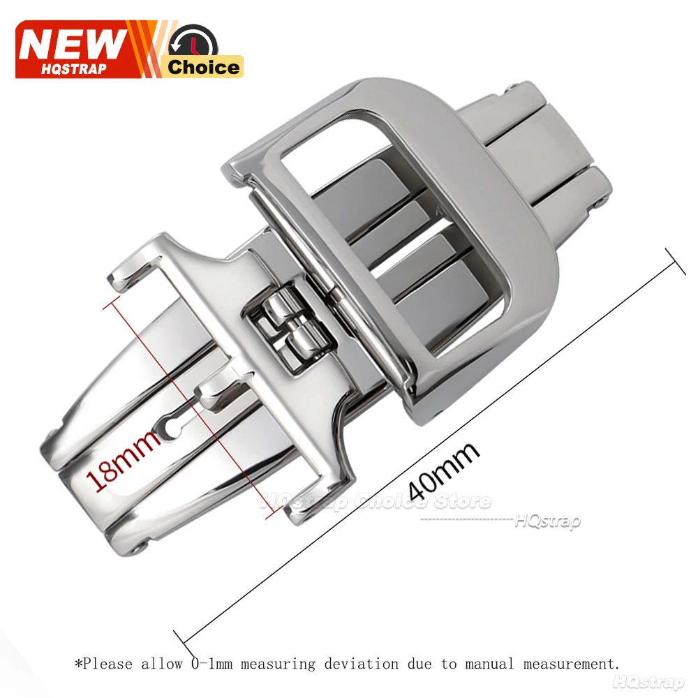 Hebilla desplegable de acero inoxidable de 18mm, botón plegable para correa de reloj Jaeger LeCoultre, cierre, botón plegable, accesorios plateados