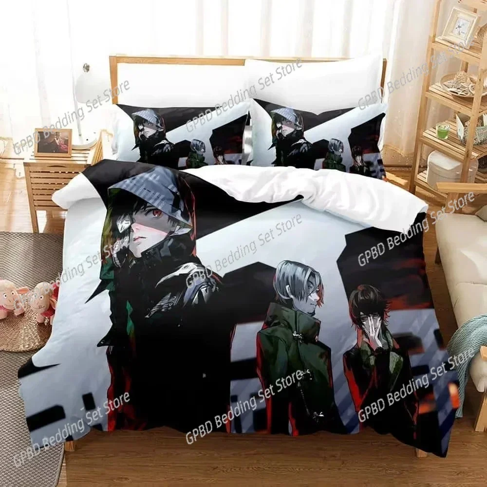 New Home Textiles Tokyo Ghoul 3D Bedding Set Duvet Cover Pillowcases Single Twin Full Queen King Size Home Decor Quilt Boys Gift