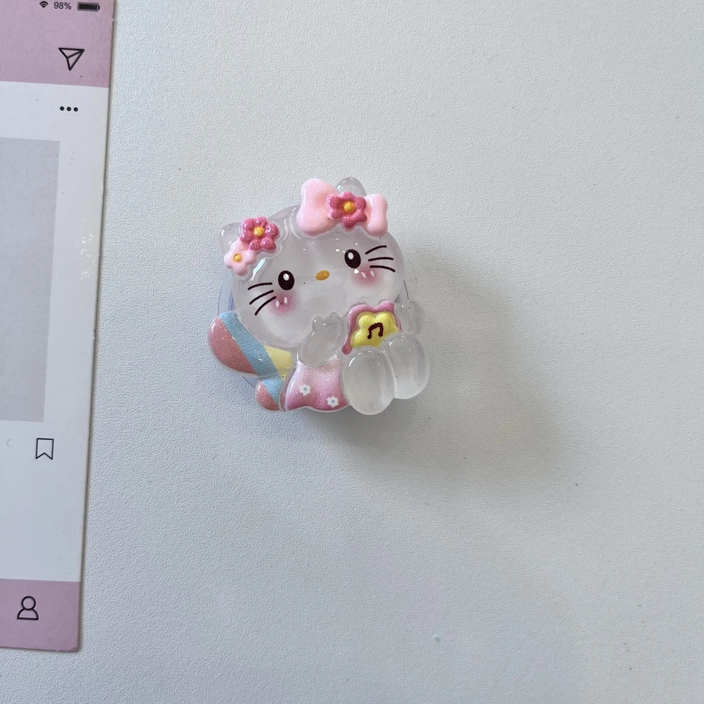 

Phone Holder Griptok Finger Ring Support For iPhone Samsung Cases Grip Tok Socket Bracket Cute Sanrio Hello Kitty Girl Gift