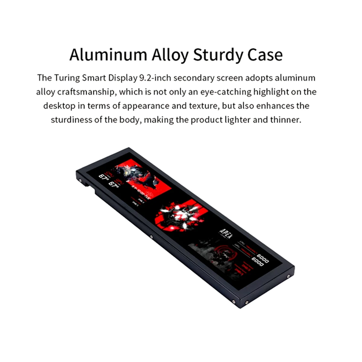 شاشة ثانوية USB 2025 + 9.2 بوصة من النوع C شاشة ممتدة لسطح المكتب 1920x462 IPS LCD CPU RAM GPU Monitor TURZX