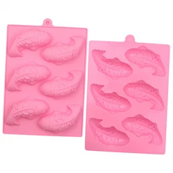 Creative 6 Holes Fish Carp Silicone Cake Molds 3D Soap Making Mold Chocolate Ice Cream Mould Dessert Molds Cake Baking Tools