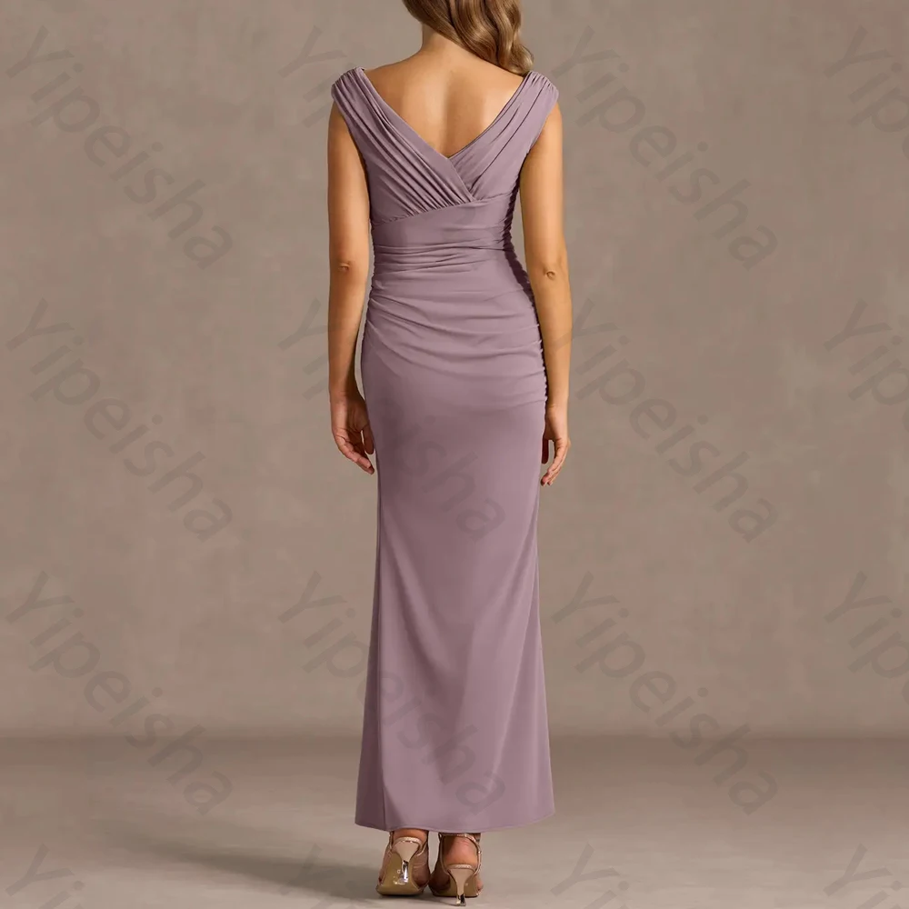 فساتين سهرة مثيرة بدون أكمام على شكل حرف V، فستان طويل أنيق للمشاهير، فستان رائع عالي الجودة للحفلات الراقصة للنساء حسب الطلب #2