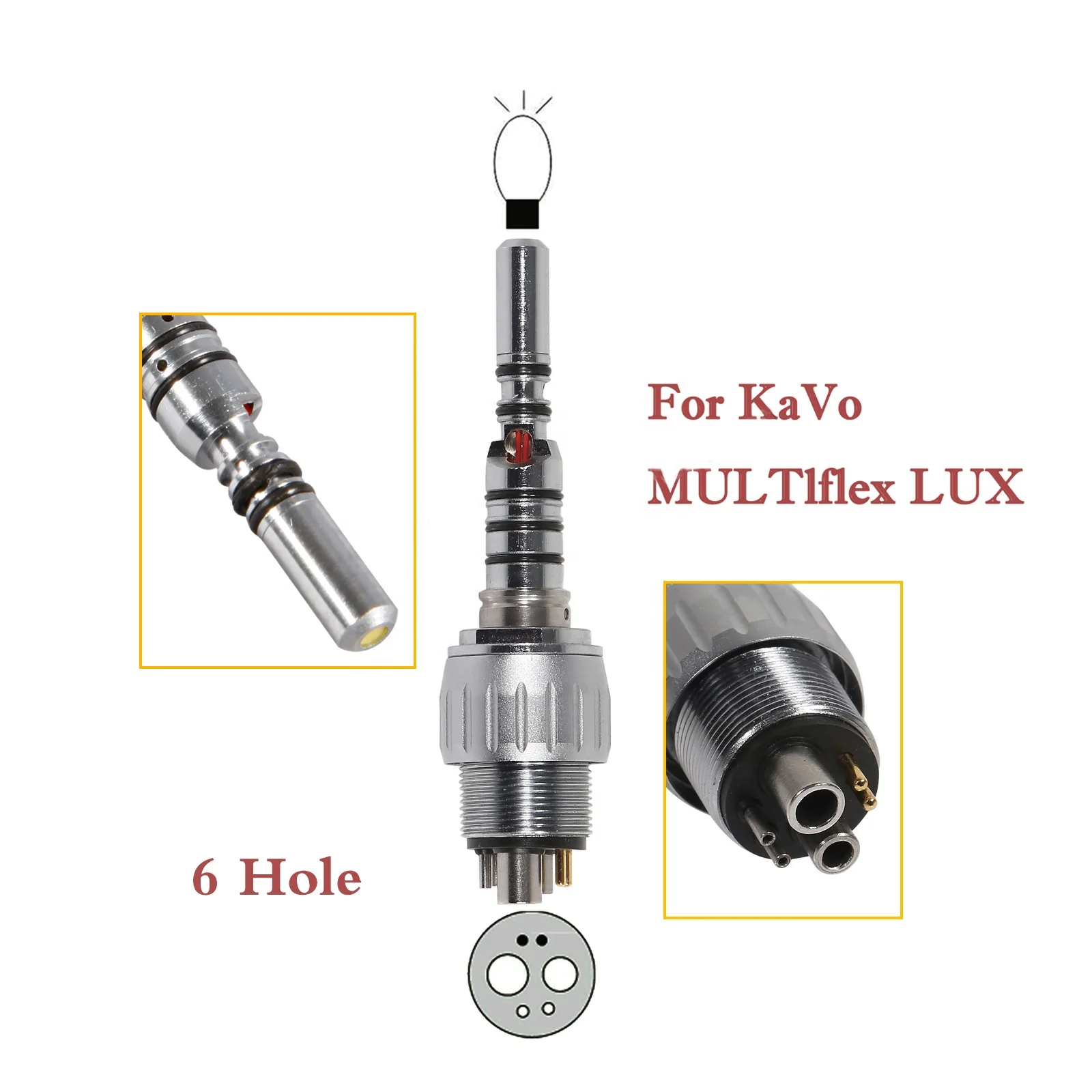 Hot Selling! den tal 6 Hole Quick Coupler forKA-VO LED Fiber Optic Handpiece 360 degree water adjustor