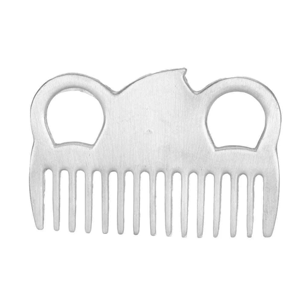 Metal Horse Hair Comb Durable Silver Metal Polishing Comb Short Teeth Polishing Technology Horse Mane Comb Horse Grooming