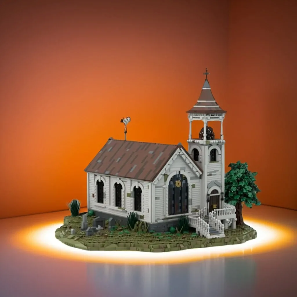 

4780pcs MOC Western Church Valentine Red Dead Redemption Model Building Blocks DIY Art Set Mega Mini Large Iconic Skill Toy Gift
