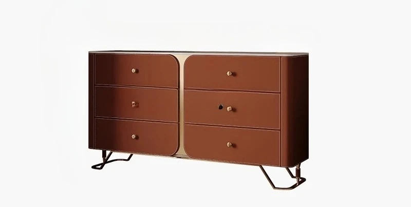 

Bedroom light luxury solid wood living room dining side cabinet against the wall bedside and bedside designer drawer cabinet