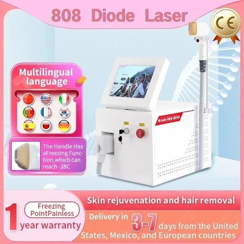 

Portable 808 3wave Diode Laser Permanent Hair RemoveFast Depilation Painfree Follicle Penetration Skin Rejuvenation Device Salon