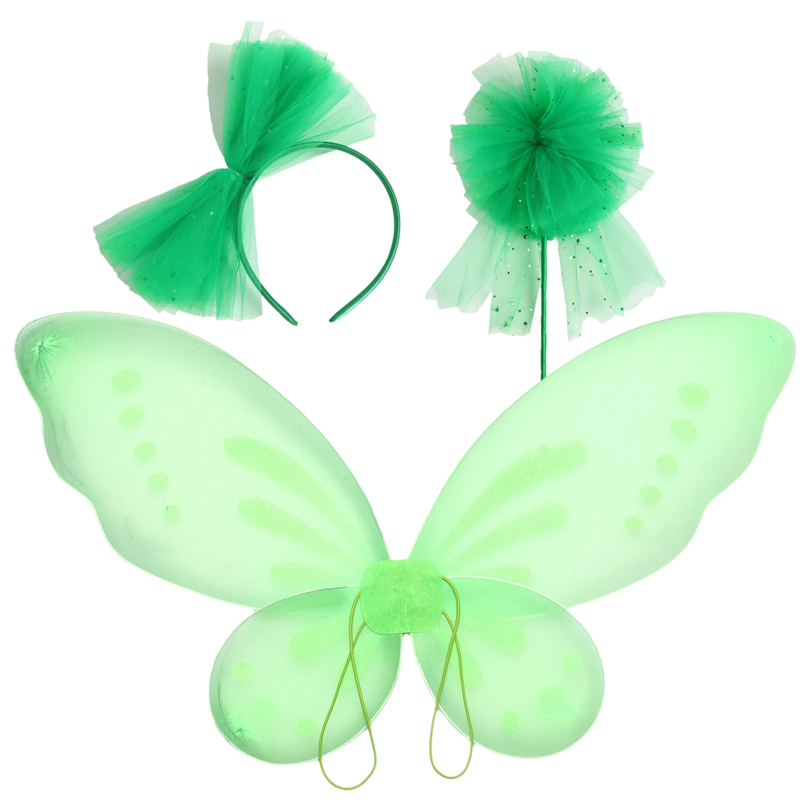 Adultos crianças material brilhante decorado asas de borboleta com acessório traje festa fornecimento conjunto para halloween masquerade cosplay