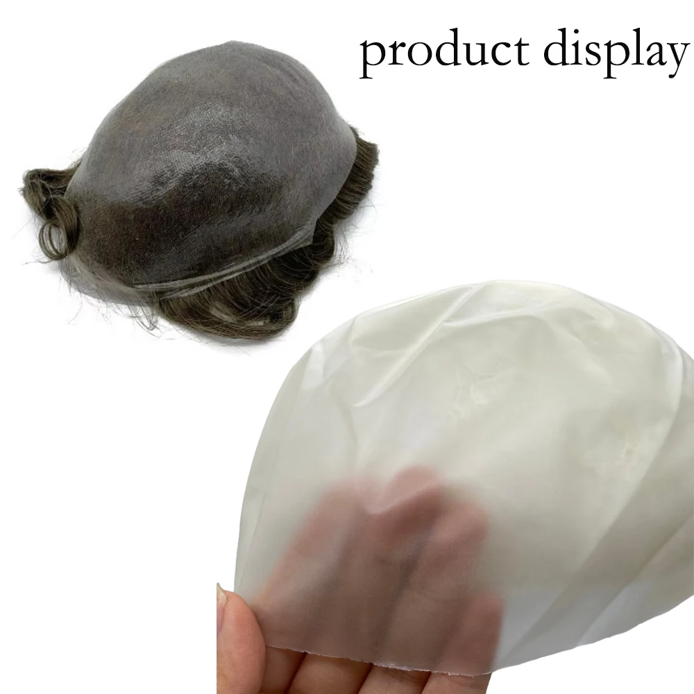 

3 colors light green skin transparent Biofilm Pu Skin Cap for Making Men's Toupee Topper Hair Injection wigs Hair Accessories