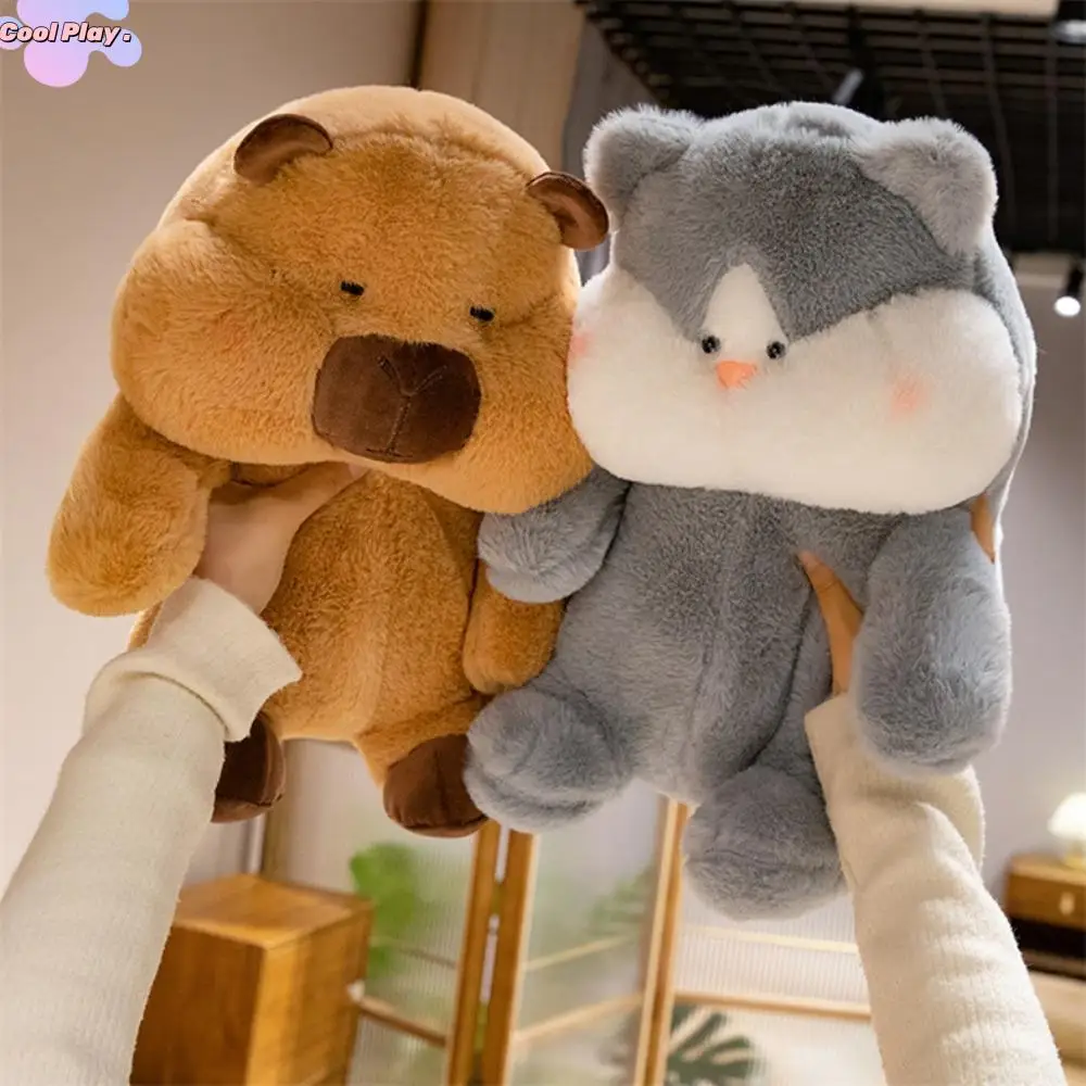 

Cartoon Capybara Plush Doll Fluffy Soft Siberian Husky Plush Toy Cute Simulation Capibara Fluffty Doll Christmas Toy