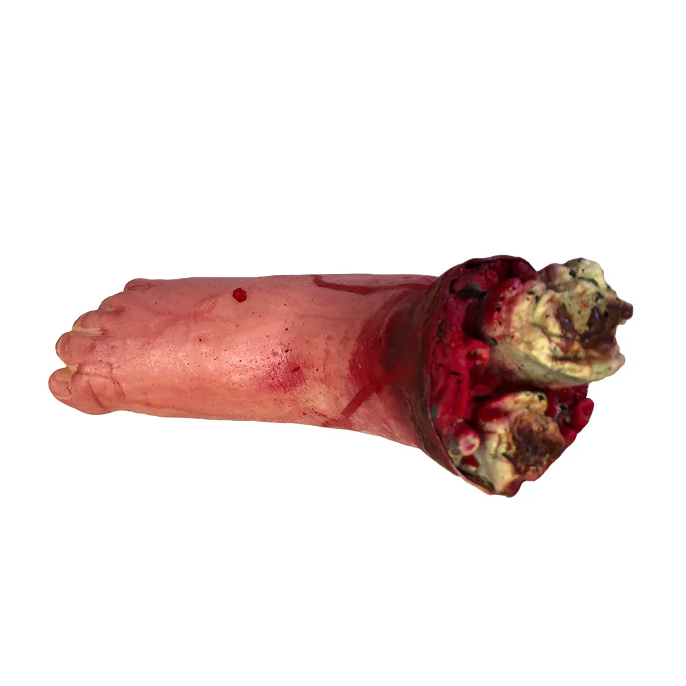 

2Pcs Broken Foot Blood Severed Limbs Halloween Scary Decoration Hyper Realistic Rubber Severed Feet Party Accessories
