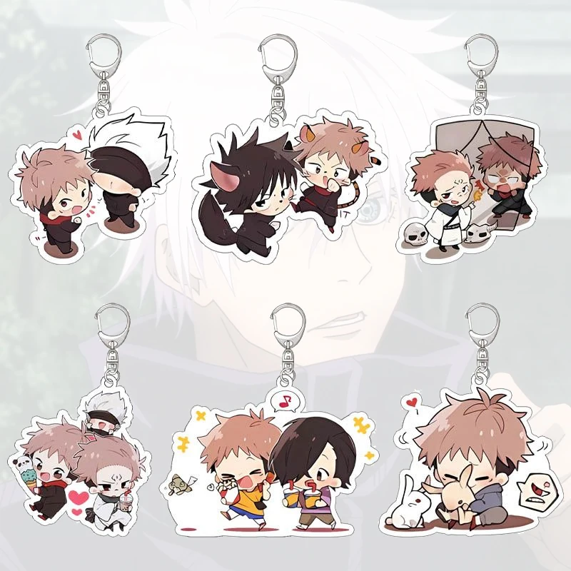 

Акриловый кулон Jujutsu Kaisen Gojo Satoru, украшение для сумки, брелок для ключей Kawaii, студенческие аксессуары, Fushiguro Megumi, подарок на день рождения