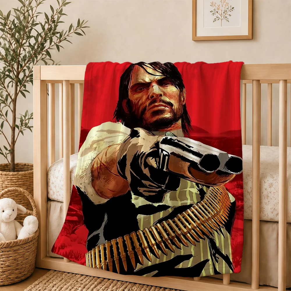 Game R-Red D-Dead R-Redemption Blanket For Soft Warm Knee For Bedroom Living Room Bed Sofa Camping Picnic Office Gift
